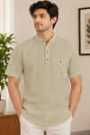Light Sage Green Half Sleeves Short Kurta