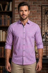 Magenta, Blue and White Check Full Shirt