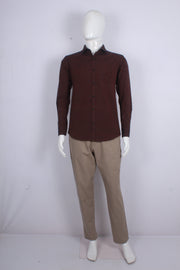 Classic Brown Handloom Full-Sleeve Shirt