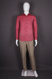 Men's Red Full Sleeves Shirt