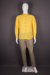 Lemon Yellow Linen Mandarin Collar Full Shirt