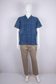 Dabu Hand Block Printed Half Sleeves Shirt