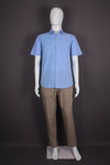Men's Cotton Blue Half Sleeve Shirt