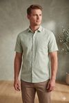Men's Cotton Sage Green Half Sleeve Shirt