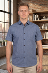 Men's Cotton Blue Half Sleeves Shirt