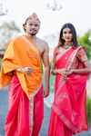 Orange Red Dhoti Dupatta