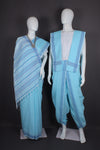 Sky Blue Aahar Joda with Blue Border