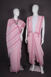 Festive Couple Look: Pink Dhoti and Saree