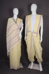 Traditional Handloom Cotton Saree and Dhoti Dupatta Set with Dobby