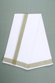 Handwoven Cotton Dhoti Dupatta Set with Dobby Border