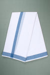 Handwoven Cotton Dhoti Dupatta Set with Dobby Border