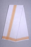 White Stitched Kids Dhoti Dupatta with Orange Border