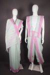 Traditional Handloom Couple Set in Green with Butis and Rani Dobby Border