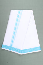 Handwoven Cotton Dhoti Dupatta Set with Dobby Border