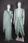Traditional Handloom Couple Set in Pista Green with Green Dobby Border