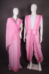 Traditional Handloom Couple Set in Pink with Self Line and Magenta Dobby Border