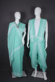 Elegant Cotton Dhoti Dupatta Set for Men and Saree for Women