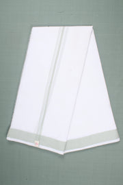 White Dobby Dhoti Dupatta with Gray Border