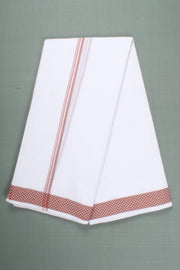 Handwoven Cotton Dhoti Dupatta Set with Dobby Border