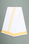 Handwoven Cotton Dhoti Dupatta Set with Dobby Border
