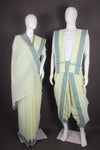 Traditional Handloom Joda Set in Light Yellow with Sea Green Dobby Border