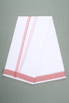 Handwoven Cotton Dhoti Dupatta Set with Dobby Border