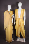 Traditional Handloom Joda Set in Yellow with Dobby Border