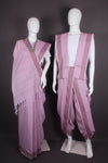 Traditional Handloom Joda Set in Mulberry with Dobby Border