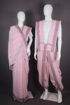 Traditional Handloom Couple Set in Pink with Dobby Border
