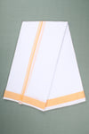 Handwoven Cotton Dhoti Dupatta Set with Dobby Border