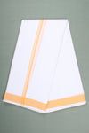 Handwoven Cotton Dhoti Dupatta Set with Dobby Border
