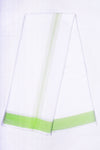 White Dobby Dhoti Dupatta with Green Border