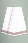 White Dhoti Dupatta with Brown Dobby Border