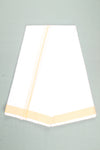 White Dhoti Dupatta with Yellow Dobby Border