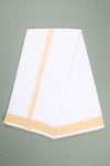 White Dhoti Dupatta with Yellow Border