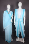 Traditional Handloom Couple Set in Sky Blue with Sky Blue Dobby Border
