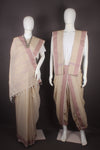 Traditional Handloom Couple Set in Ecru and Onion Dobby Border