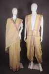 Traditional Handloom Couple Set in Yellow and Onion Dobby Border