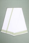 White Dhoti Dupatta with Green Dobby Border