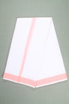 White Dhoti Dupatta with Pink Dobby Border