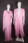 Traditional Handloom Couple Set in Baby Pink and Pink Dobby Border