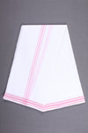 Handwoven Cotton Dhoti Dupatta Set with Self Check