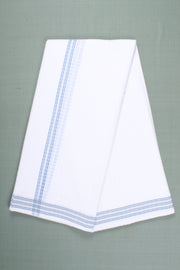 Handwoven Cotton Dhoti Dupatta Set with Self Check