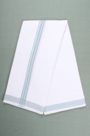 Handwoven Cotton Dhoti Dupatta Set with Self Check