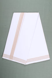 Handwoven Cotton Dhoti Dupatta Set with Self Check