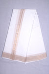 White Dobby Dhoti Dupatta with Golden Zari Border