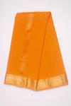 Orange Dobby Dhoti Dupatta with Golden Zari Border