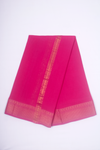 Magenta Dobby Dhoti Dupatta with Golden Zari Border