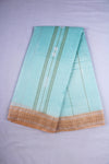 Blue Dhoti Dupatta with Golden Zari and Orange Border