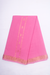 Magenta Dobby Dhoti Dupatta with Golden Zari Border and Butis